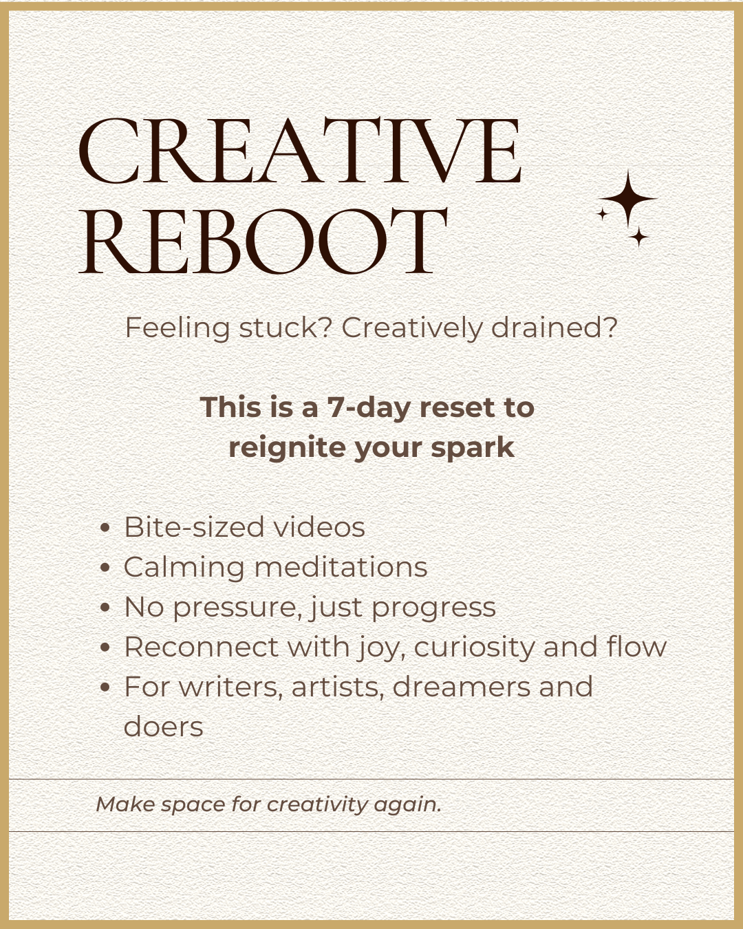 Creative Reboot: 7 Days to Reignite Your Spark