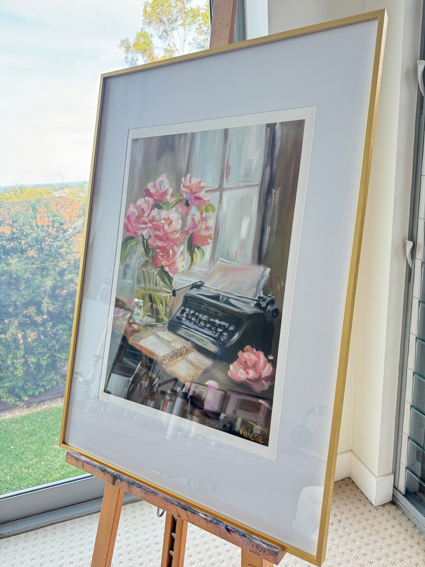 Peonies and Typewriter – Fine Art Print